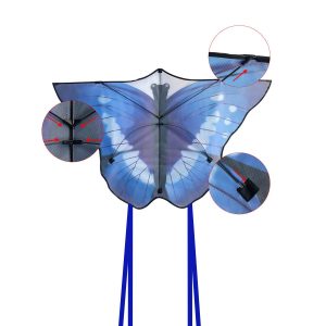 Drachen, Einleiner, Kite für Kind und Erwachsene *Schmetterling pink* inkl. 30m Leine, 130x85cm