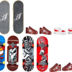 HW Skate Fingerboard + 4 Pack Schuh Sort