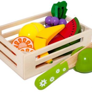 Holzobst in Obststeige 9-teil.