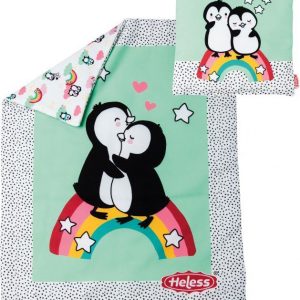 Pu-Bettdecke Pinguin Pünktchen m. Kissen