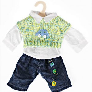 Puppen-Jeans/Bluse/Pullunder 35-45cm., 1 Stück