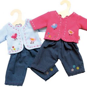 Pu-Jacke m. Jeans, Gr. 35-45cm, sort.