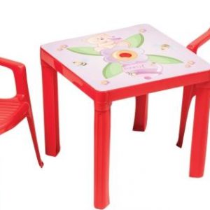 Kinderstuhl rot m. Aufdruck sortiert