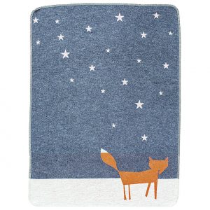 FUSSENEGGER Babydecke KiDs 'Fuchs' unter Sternen grau/rosa