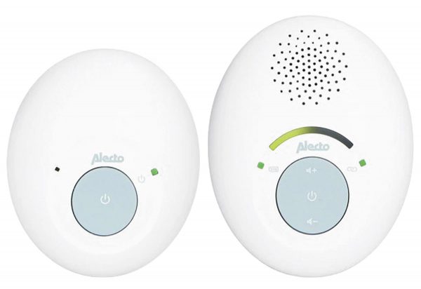 ALECTO DECT Babyphone mit Sparbetrieb DBX110 Elterneinheit, Babyeinheit, 2 Netzteile, 2x Ni-MH Akkus, Bildbedienungsanleitung, universelle Bedienungsanleitung