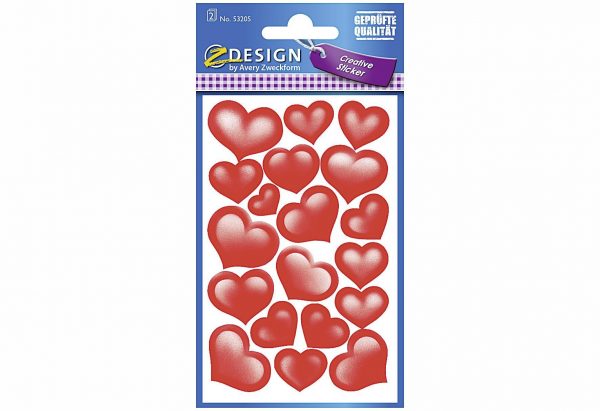 AVERY ZWECKFORM Sticker Glitter Herzen 53205