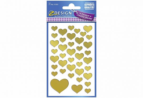 AVERY ZWECKFORM Sticker Gold-Herzen 53282