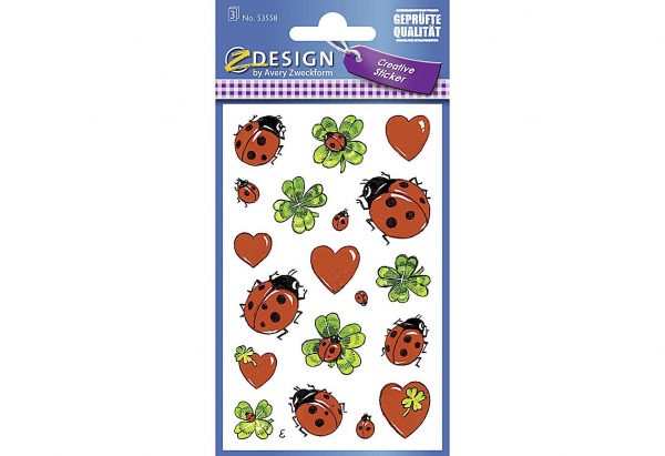 AVERY ZWECKFORM CRE Sticker Marienkäfer+Klee 3