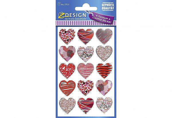 AVERY ZWECKFORM CRE Effektfolie Sticker Herzen