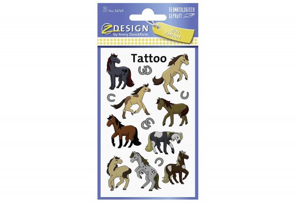 AVERY ZWECKFORM KID Tattoos 56769 Pferde 1Bog. 1 Bogen