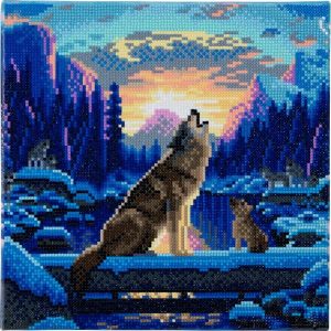 Crystal Art Heulende Wölfe 30x30 cm